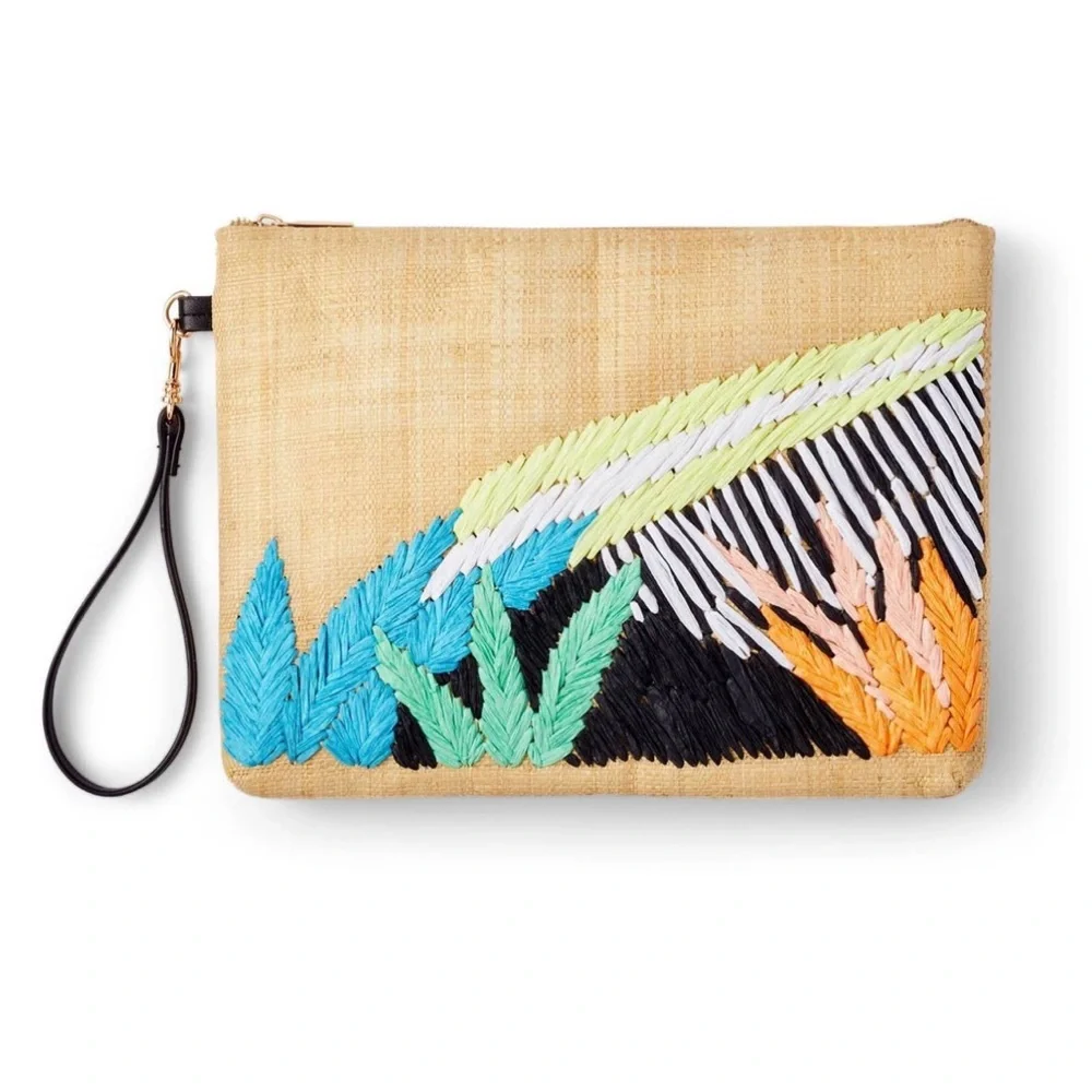 Tabitha Brown Abstract Botanical Embroidered Clutch